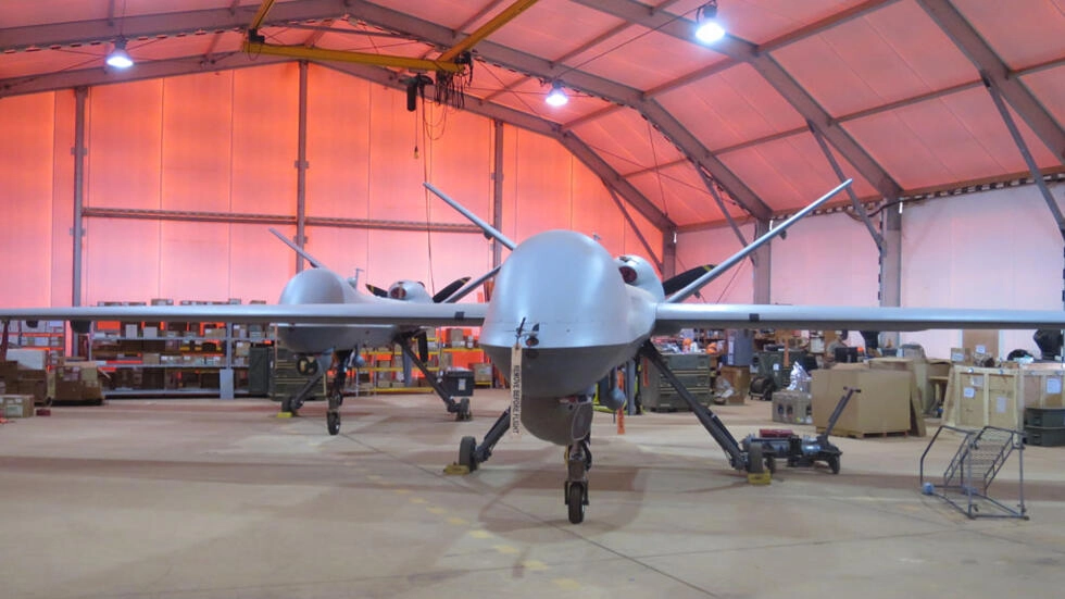 ニジェールのニアメー基地にあるフランス空軍リーパードローン。RFI/オリヴィエ・フール