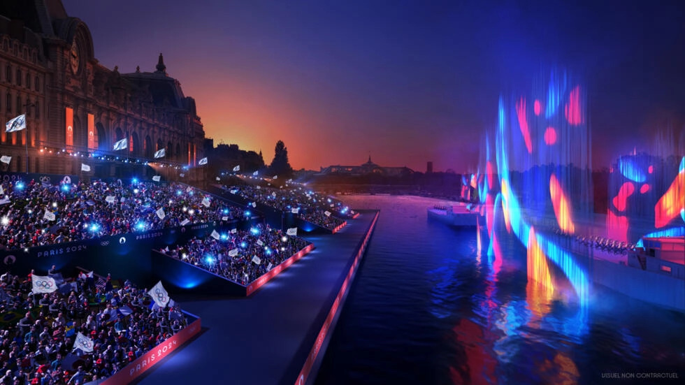 主催者が発表したこのモックアップイラストに示されているパリオリンピックの開会式は、セーヌ川で行われることで伝統を破ります。© フロリアン・フリュー / パリ 2024/AFP/ファイル