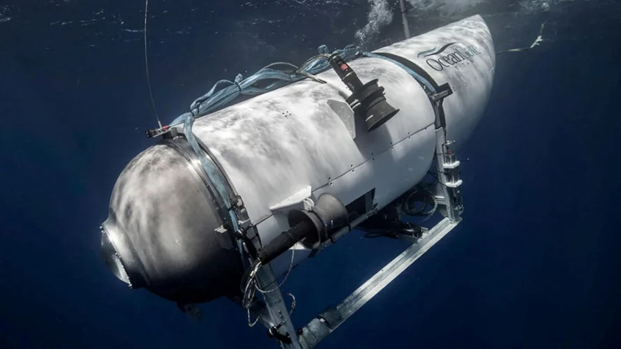 ニューファンドランド沖のタイタニック号の残骸を探検したOceanGate Expeditionsが運営するタイタン潜水船。© via REUTERS / OCEANGATE EXPEDITIONS