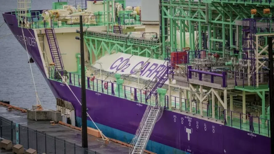 ノルウェーのオスロにあるノーザンライツの北極のパイオニアの液化CO2キャリア。AFP - スティアン・リスバーグ・ソラム